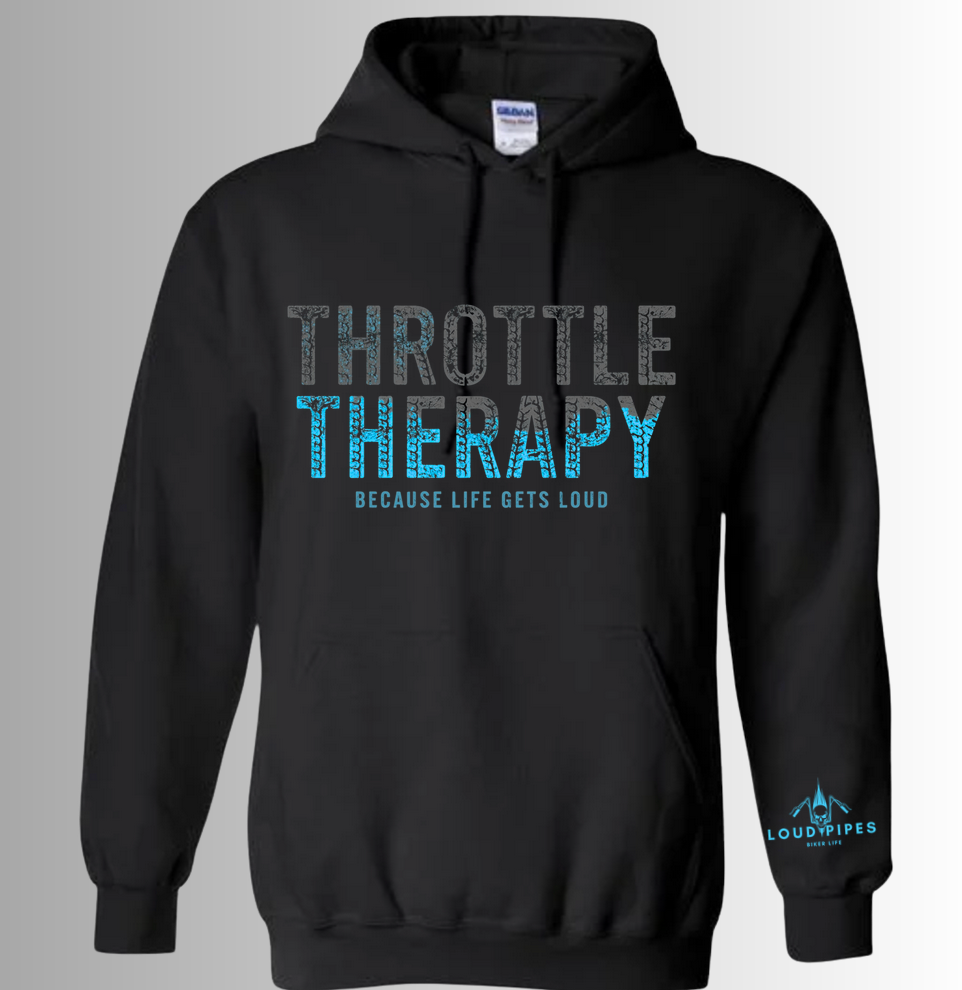 Throttle Therapy Hoodie - Black / Turquoise