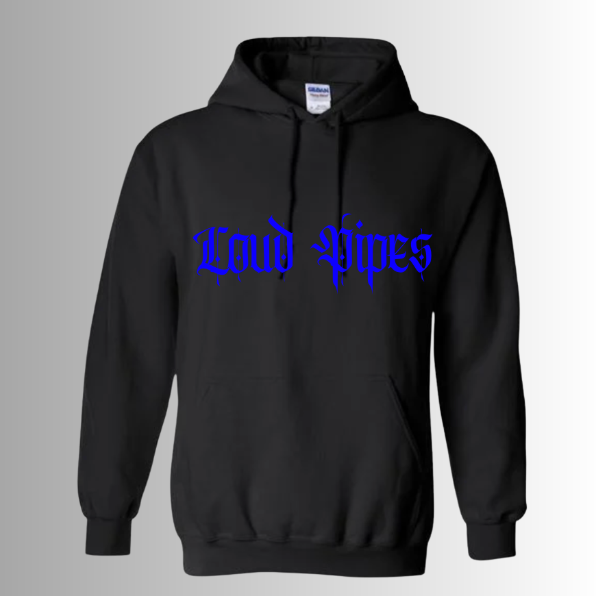 Loud Pipes Street Style Hoodie - Black/Royal