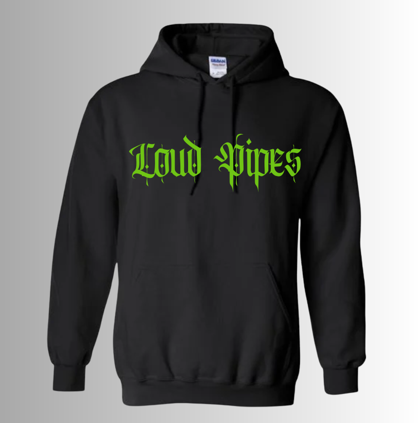 Loud Pipes Street Style Hoodie - Black/Lime