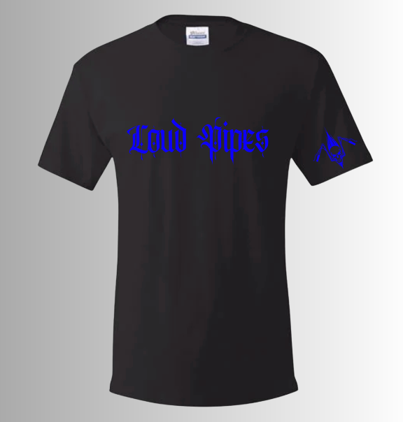 Short Sleeve Loud Pipes Street Style Tee - blue