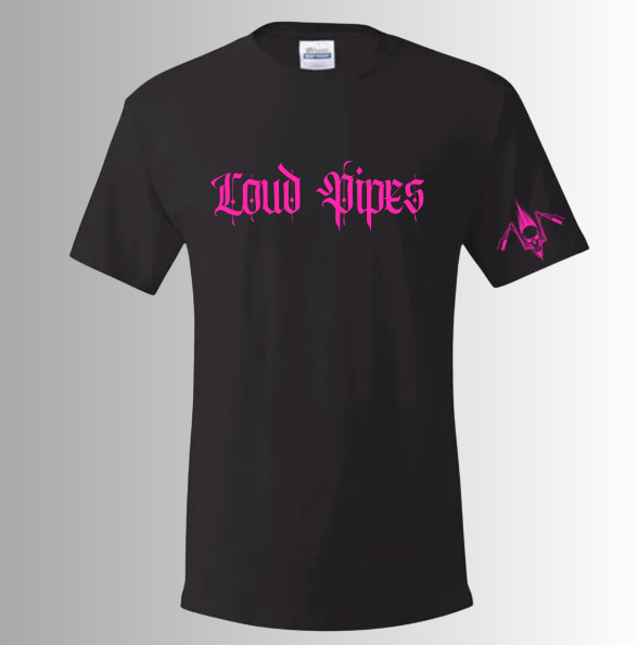 Short Sleeve Loud Pipes Street Style Tee - pink