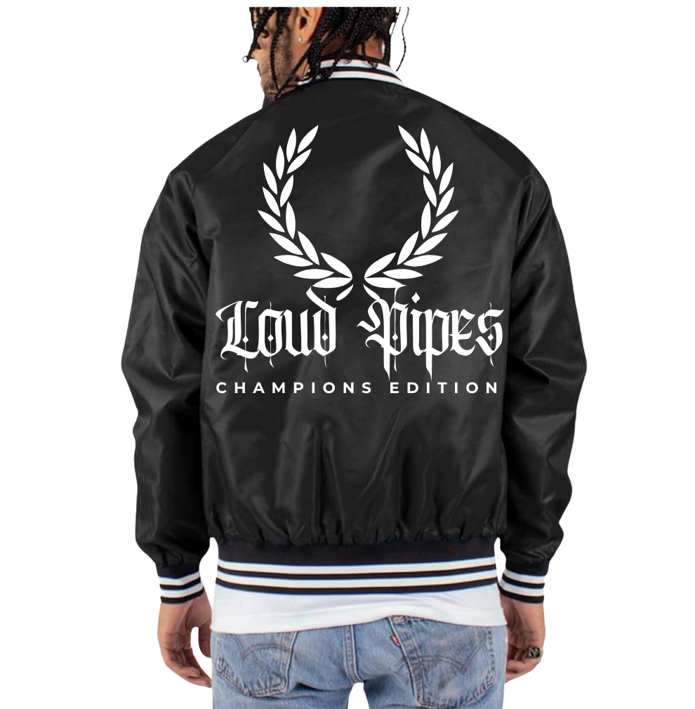 Loud Pipes Champion Edition Varsity Jacket - white