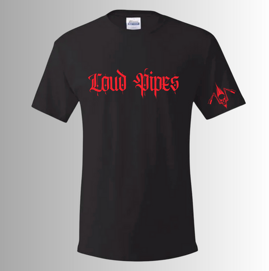 Short Sleeve Loud Pipes Street Style Tee - red