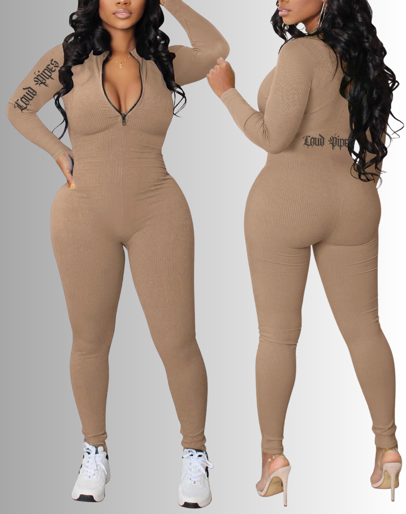 Loud Pipes Street Style Playsuit - beige