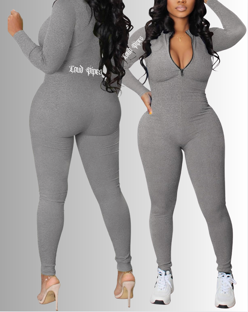 Loud Pipes Street Style Playsuit - gray