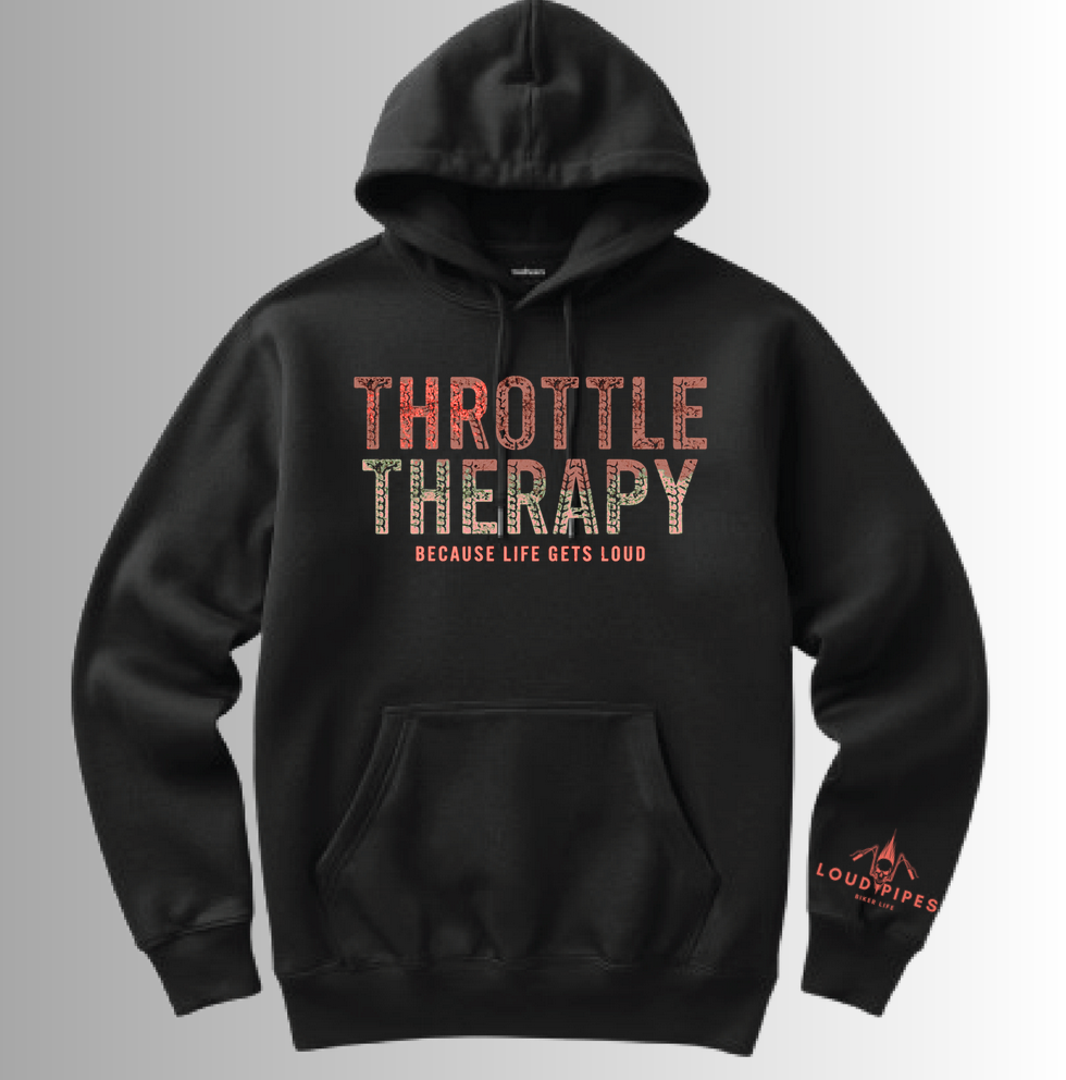 Throttle Therapy Hoodie - Black / Tangerine