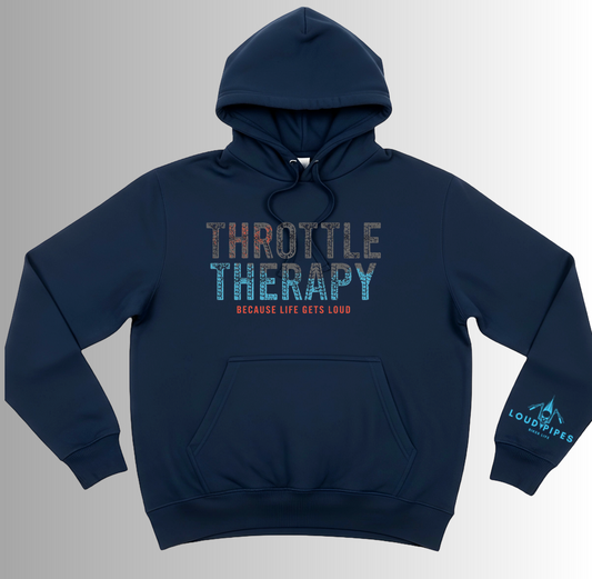 Throttle Therapy Hoodie - Navy / Turquoise
