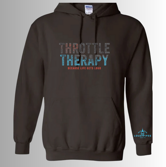 Throttle Therapy Hoodie - Chocolate / Turquoise