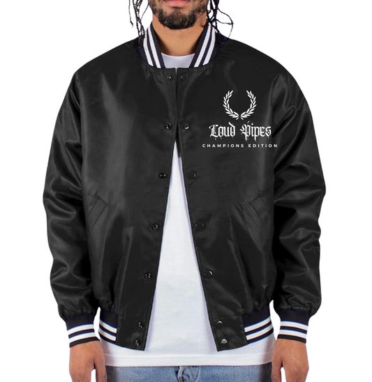 Loud Pipes Champion Edition Varsity Jacket - white