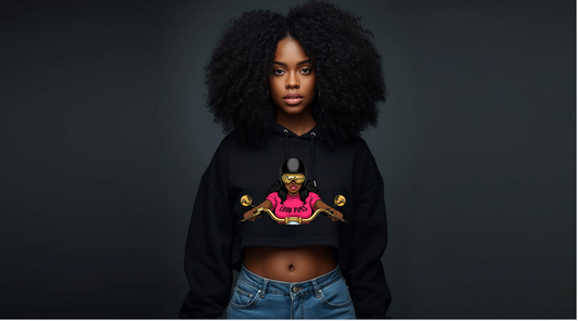 Badass Cropped Hoodie - Pink Shirt