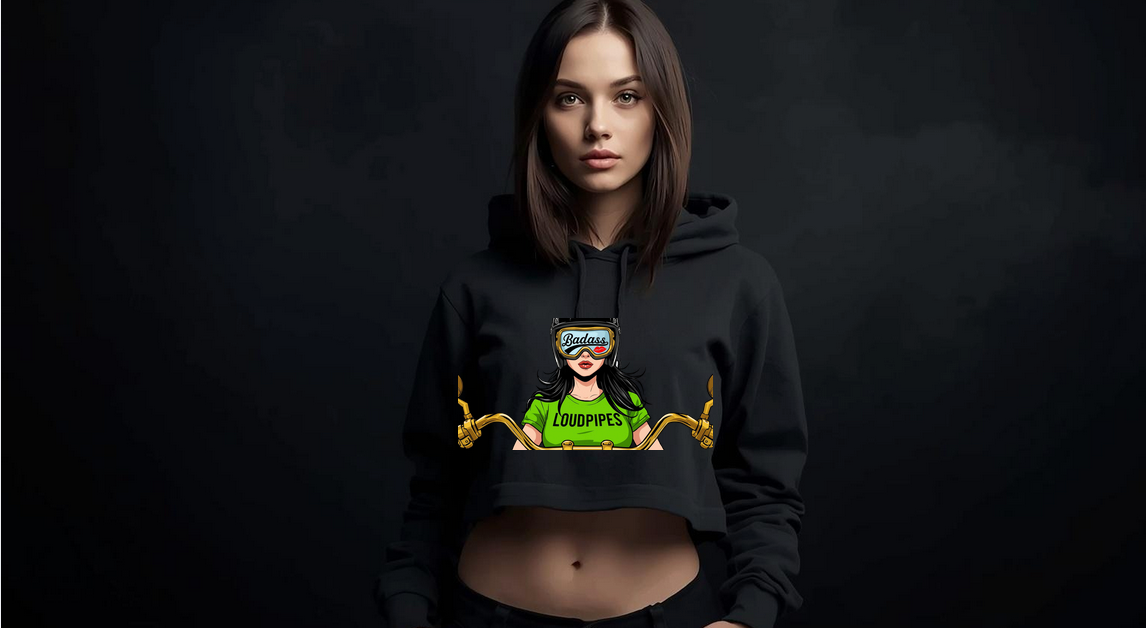 Badass Cropped Hoodie - Green Shirt