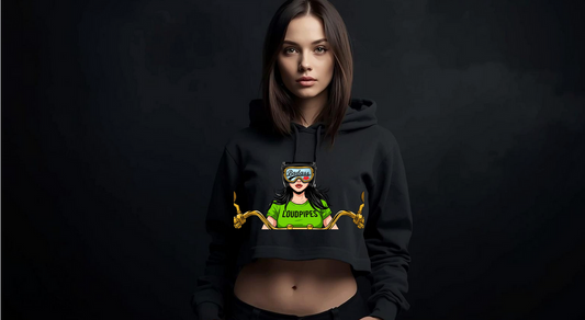Badass Cropped Hoodie - Green Shirt