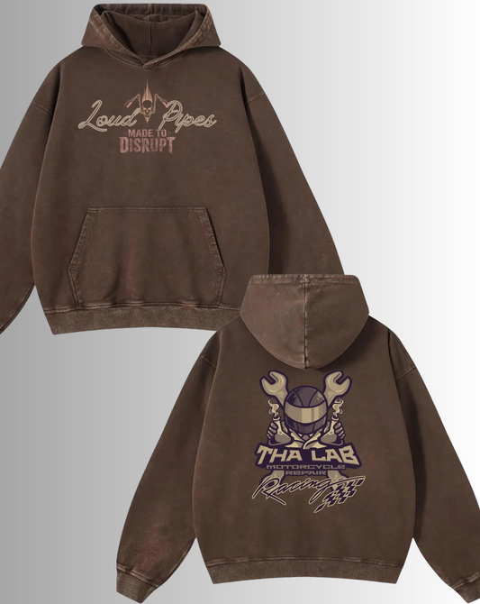 Brown Washed Hoodie: The Grease & Grit Hoodie