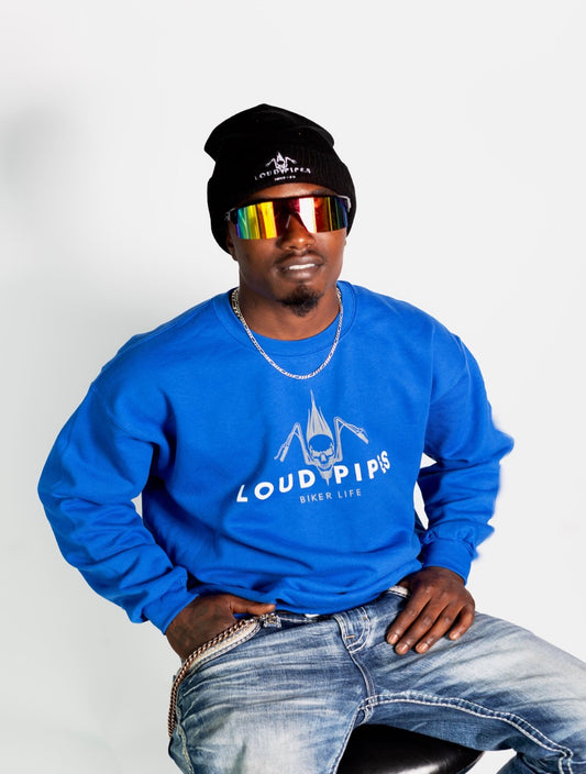 Loud Pipes Blue Crewneck Sweatshirt