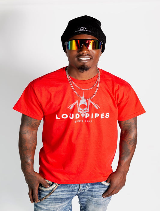 Loud Pipes Fire Engine Red Tee