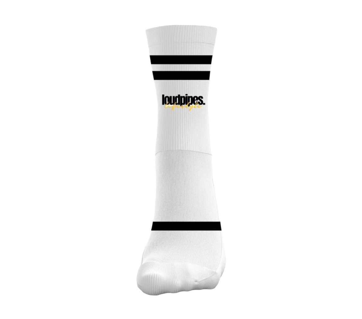 Loud Pipes Lifestyle Socks- White