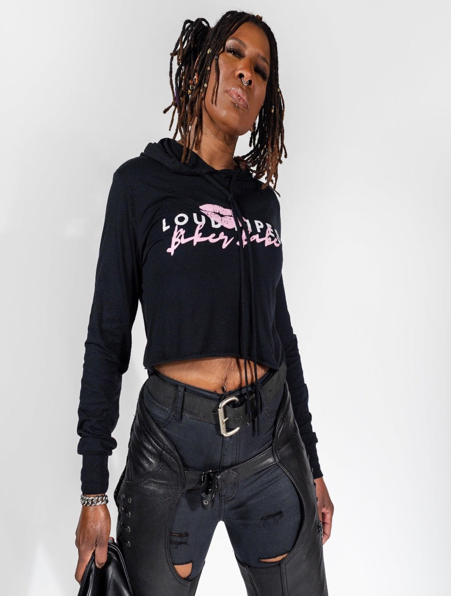 Biker Babe Crop Hoodie