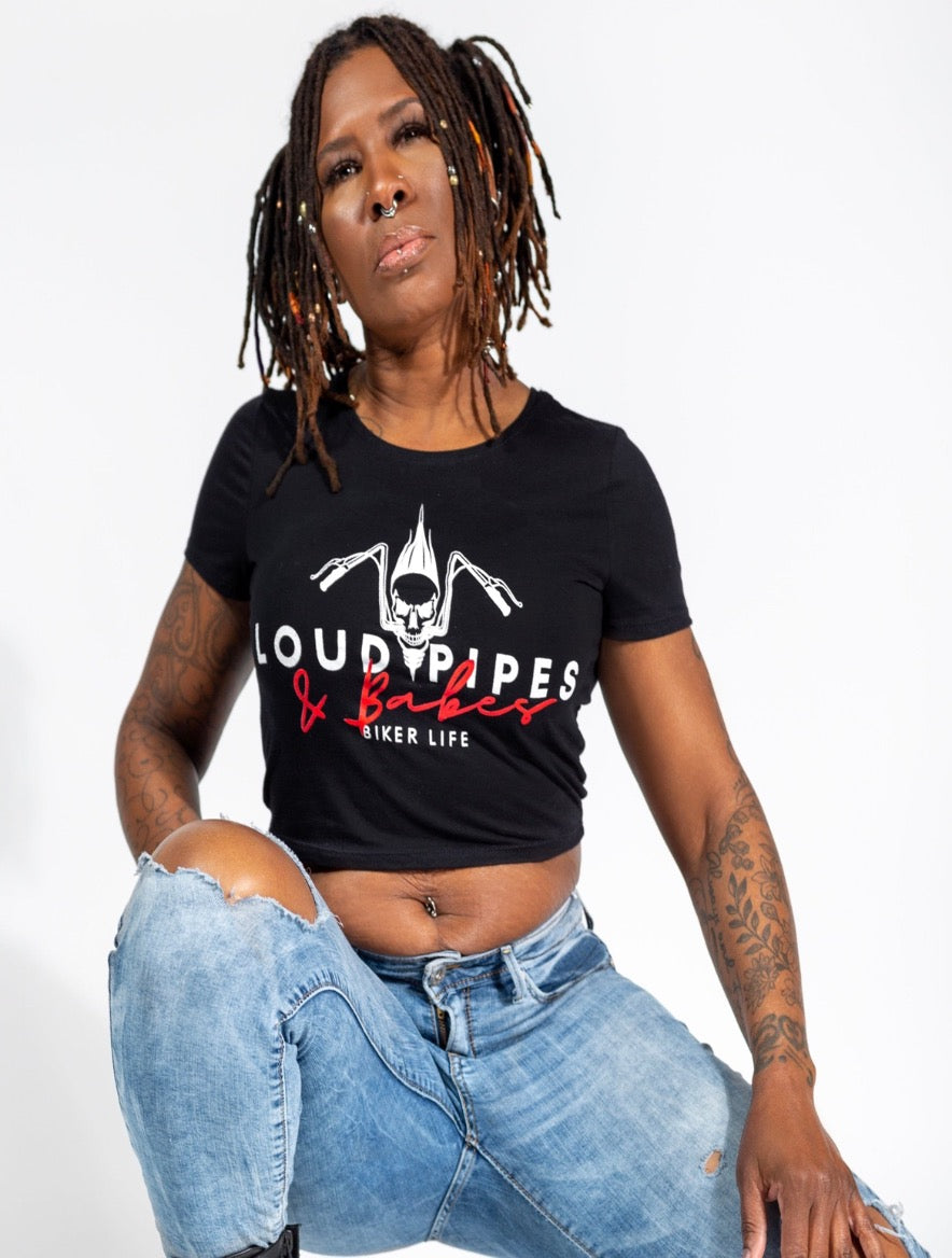 Loud Pipes & Babes Cotton Crop Tee