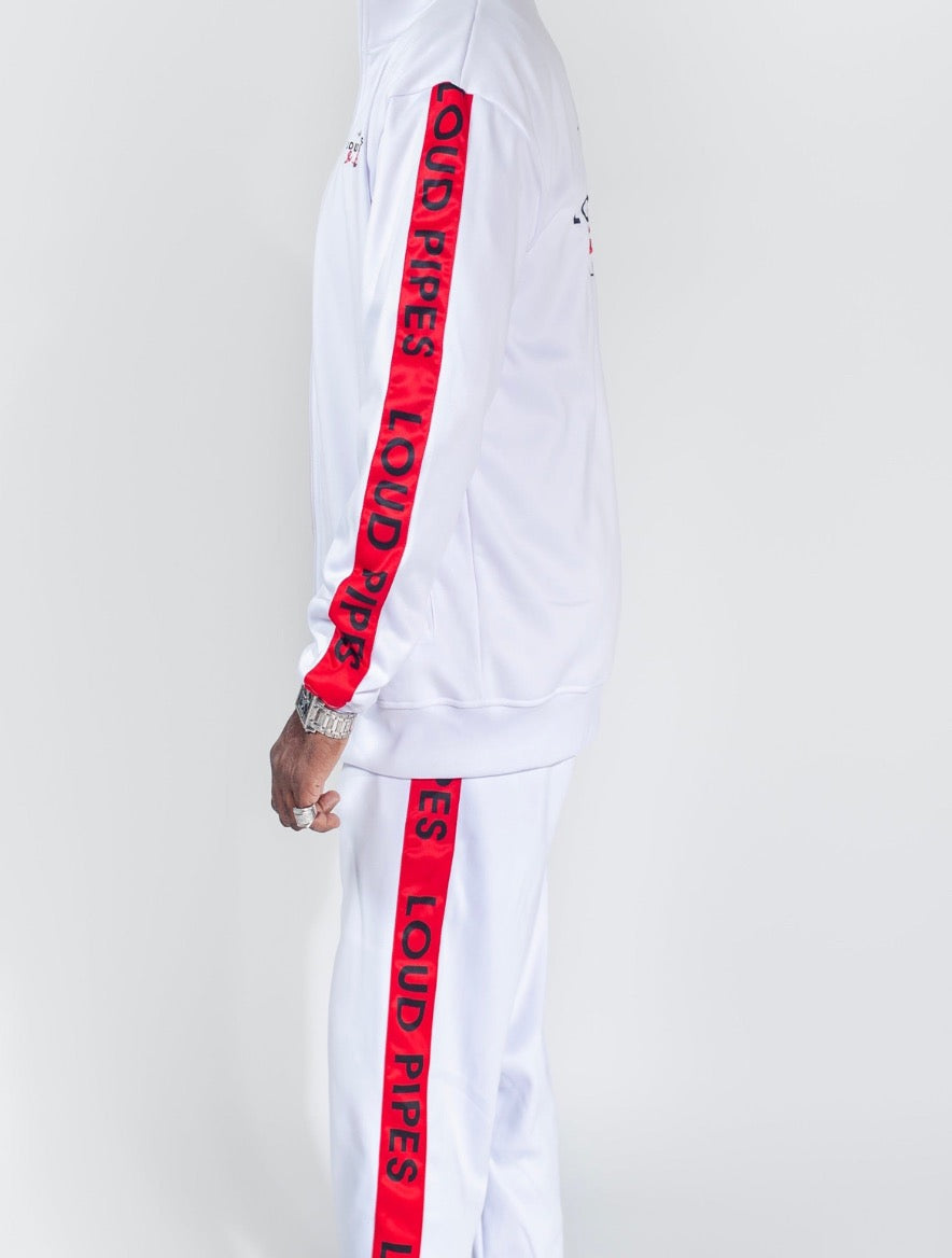 Loud Pipes & Babes OG Track Suit- White